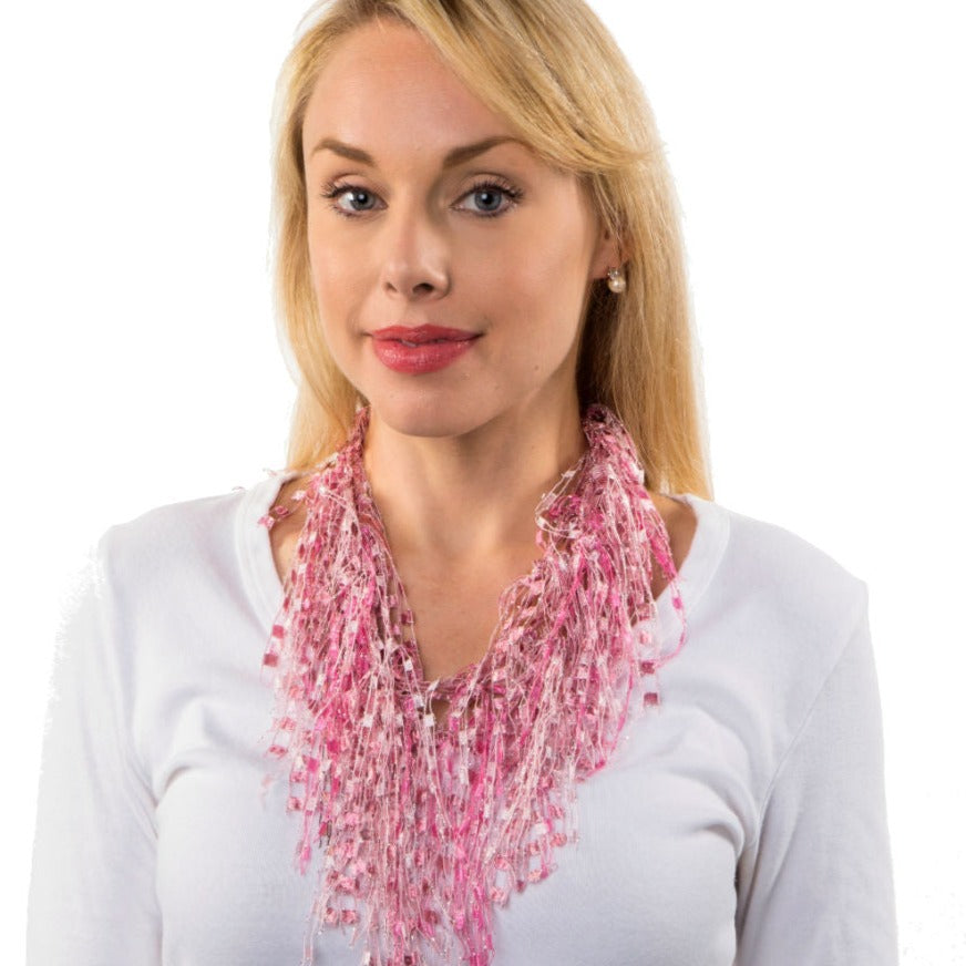 Soft Pink Scarf Necklace