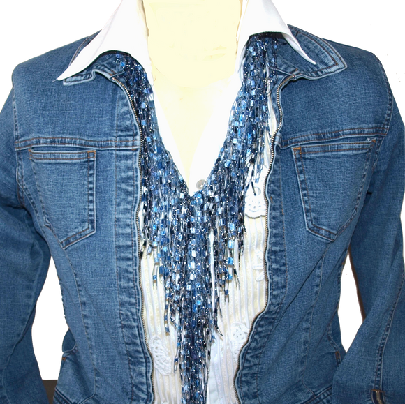 denim necklace scarf
