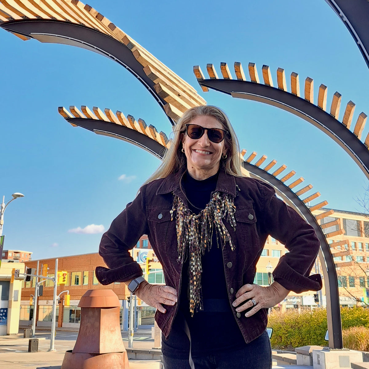 Gold Copper Tan Infinity Scarf Necklace