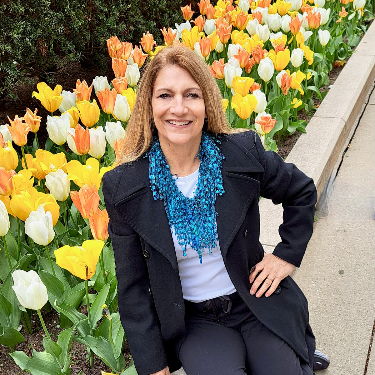 Teal Scarf Necklace - Turquoise - Few available