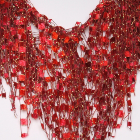 Red Statement Scarf Necklace