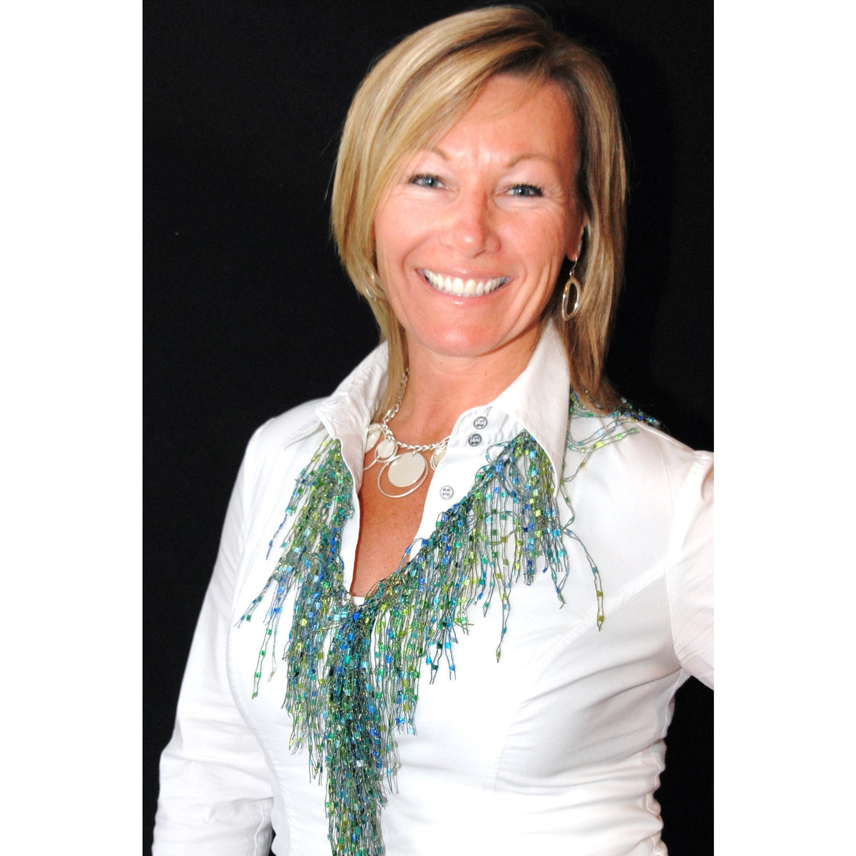 Blue Green Lightweight Infinity Scarf