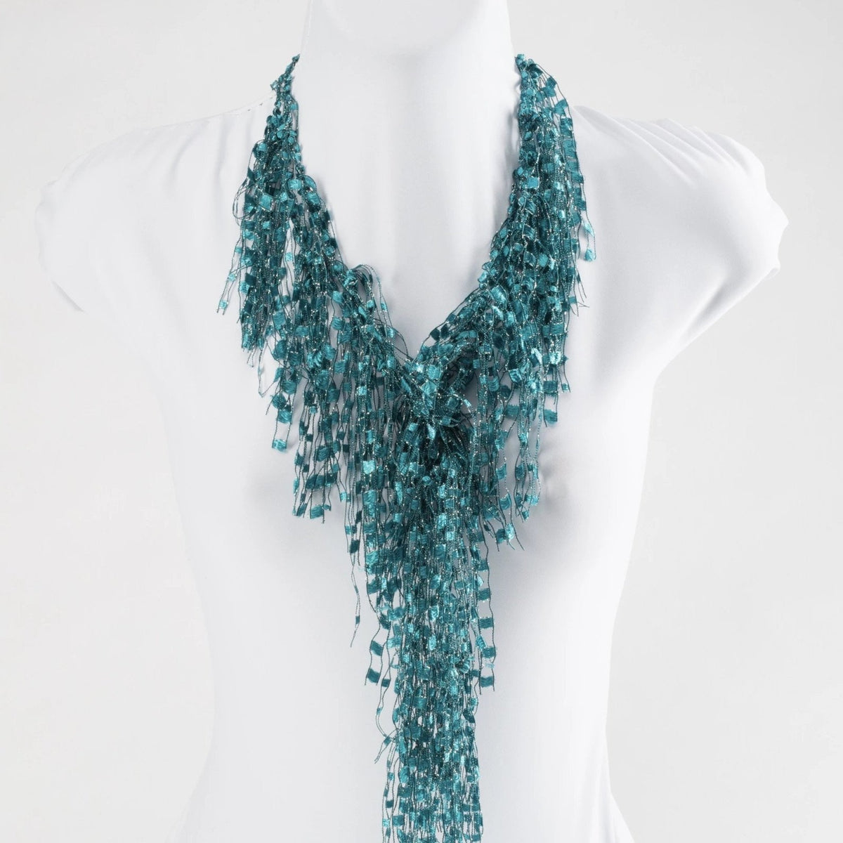 Teal Scarf Necklace - Turquoise Necklace