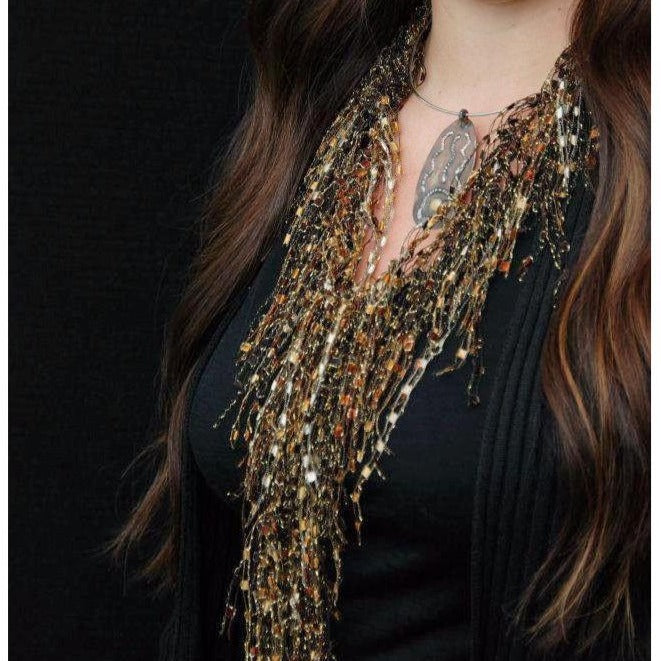 Gold scarf 2025 necklace paparazzi